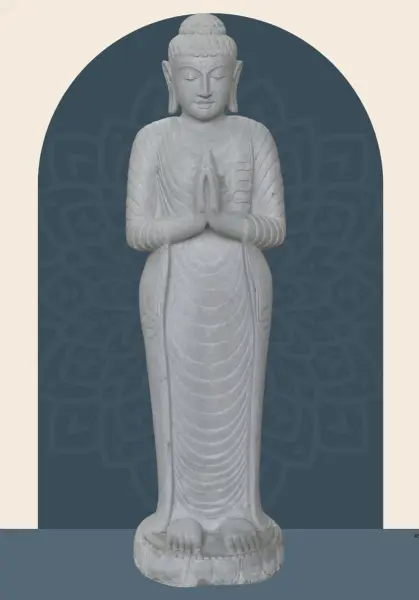 Product image 1 of the product “Standing Buddha made of Riverstone, position Namaskara , H. 150cm. ”